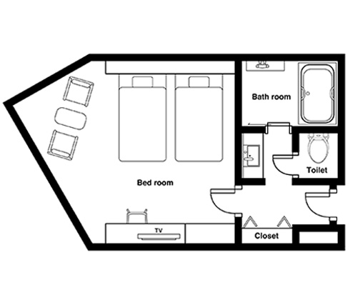 Floor plan: Grand Twin Room