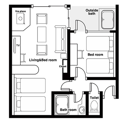 Floor plan: Junior Suite Room (East Wing)