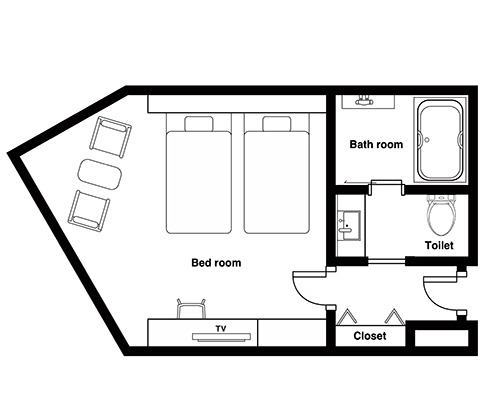 Floor plan: Universal Twin Room